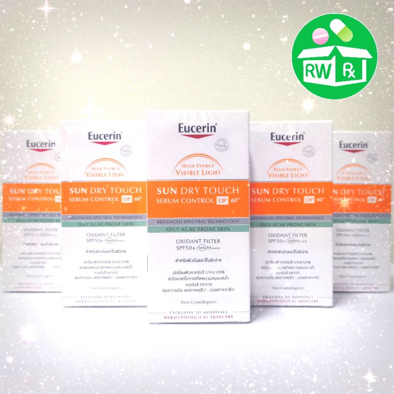 **Exp.ล่าสุด 6-10/2027** Eucerin Sun Dry Touch Sebum Control DP60+ 50 ml สูตร รพ. ของแท้ ฉลากไทย มีซีลสติ๊กเกอร์โฮโลแกรม