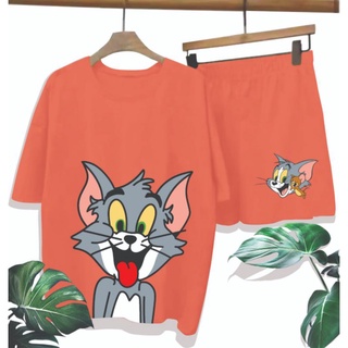 เสื้อยืดพิมพ์ลาย MOTIF TOM &amp; JERRY แฟชั่นสําหรับผู้หญิง