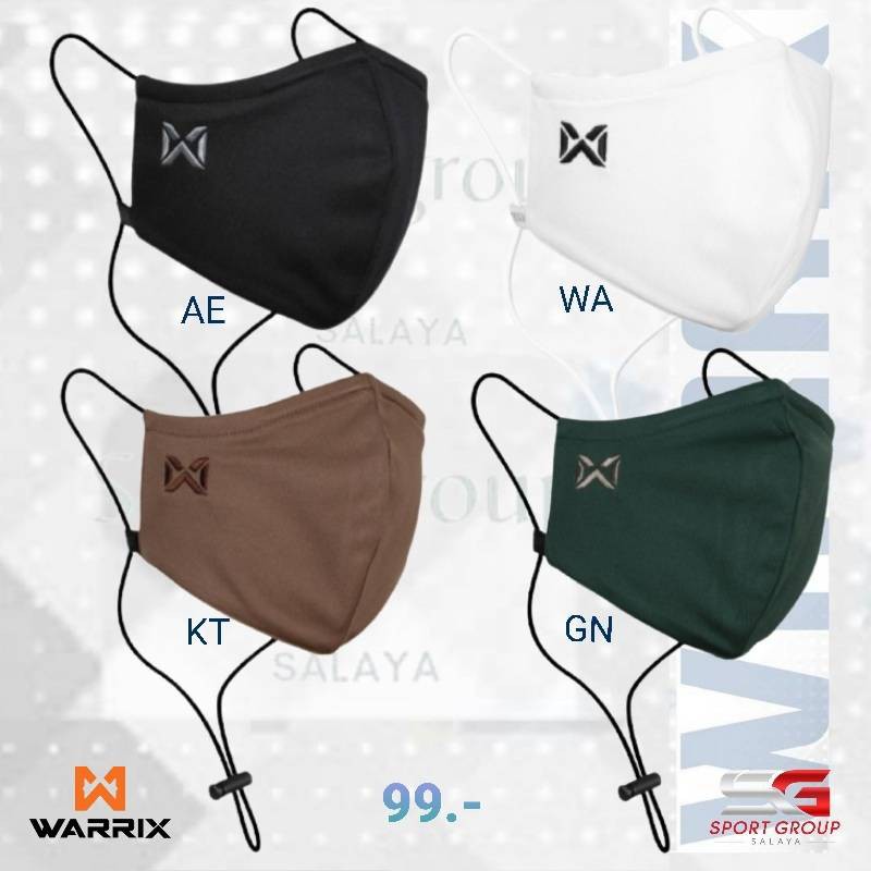 [ใส่โค้ด 6KSAD ลดทันที 50.-] หน้ากากผ้าWARRIX สายปรับระดับได้ มีลวดที่จมูก (WS-203MKACL01) 99.-