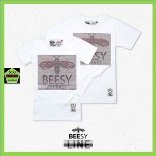 Beesy เสื้อคอกลม ชาย หญิง รุ่น Line สีขาว