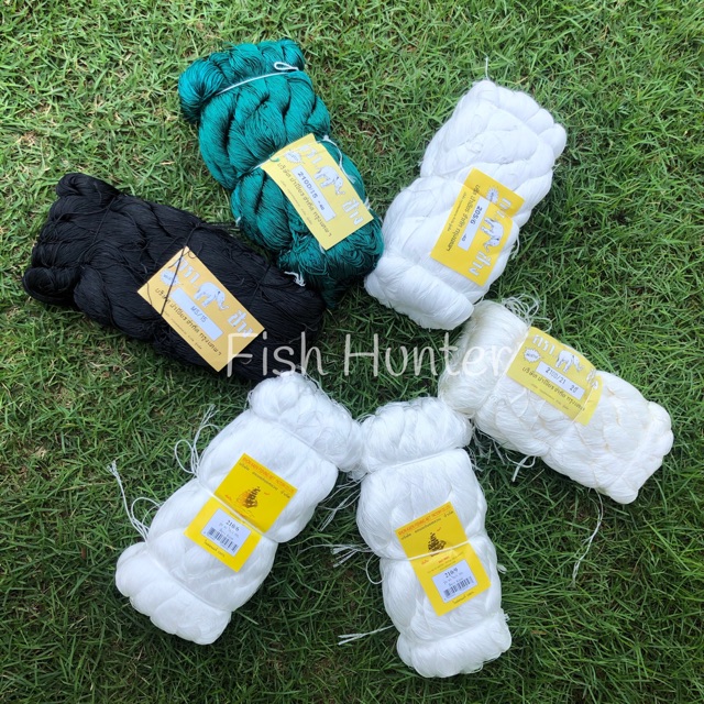 ด้ายไนล่อนสานเเห (เบอร์4-เบอร์90) สี เขียว ดำ ขาว (1 กิโลกรัม)