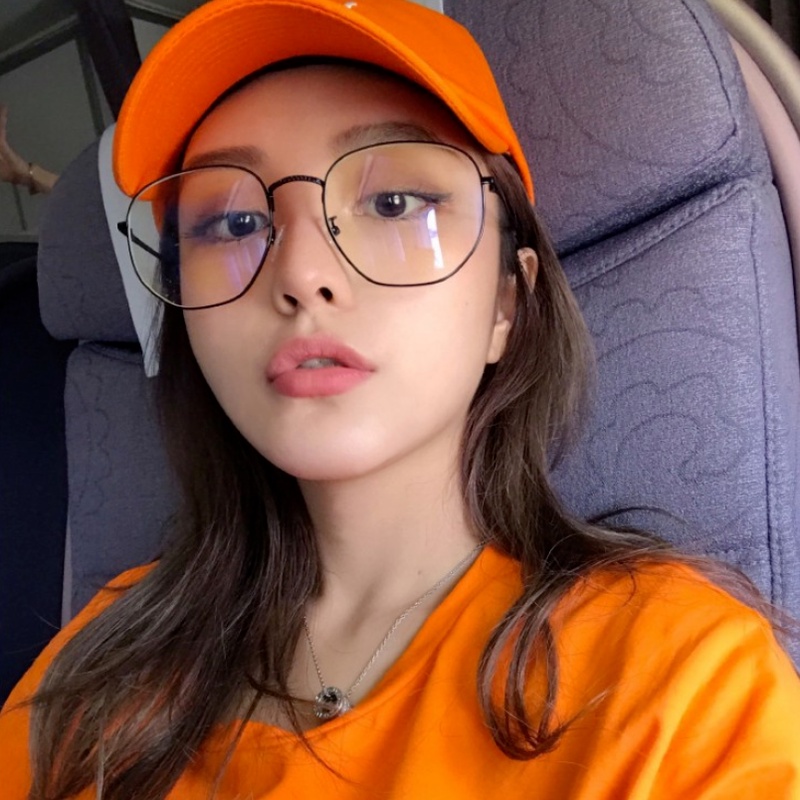 (JIUERBA)COD (คลังสินค้าพร้อม)แฟชั่นเกาหลีกรอบโลหะสี่เหลี่ยมขนาดใหญ่แว่นตาป้องกันสีฟ้าแว่นตาสำหรับผู้หญิงเลนส์ถอดเปลี่ยน
