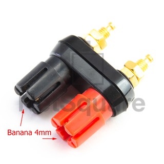 Banana Plug W แบบคู่ Dual ดำ+แดง 4mm คอลลัมน์สายไฟลำโพง ปลั๊กกล้วยคู่ บานาน่า สำหรับลำโพงและเครื่องขยายเสียง Female Jack 4 มม.