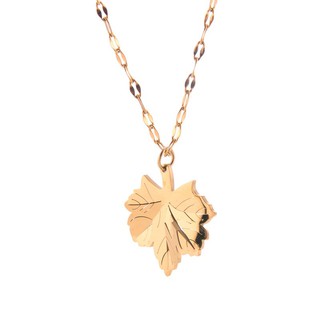 พร้อมส่ง ขายส่ง สร้อยคอไทเทเนียม จี้ใบเมเปิ้ล ไร้สี