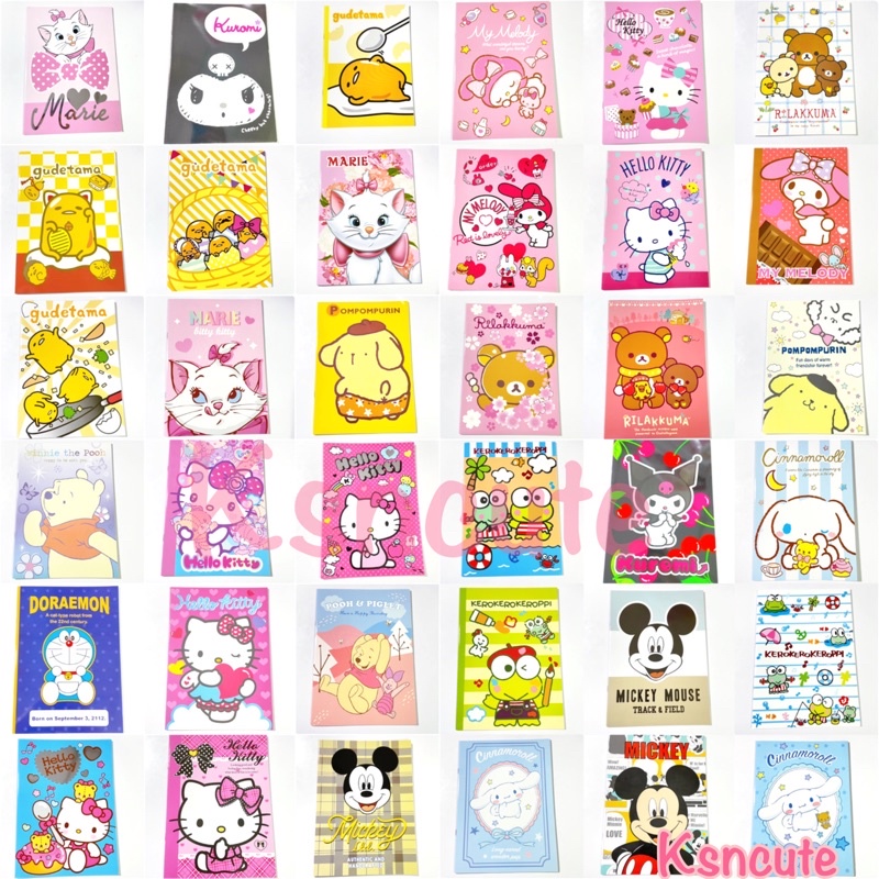 สมุดปกอ่อนลาย ลิขสิทธิ์ sanrio/disney  (B5) 18.7*26 เล่มใหญ่ สมุดโน๊ต