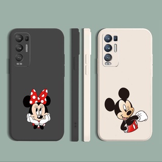 เคสซิลิโคนนิ่ม ขอบตรง ลายมิกกี้ มินนี่ สําหรับ OPPO Reno6 Z 5G Reno 5 Pro 4 4G 3 Reno2 Z F