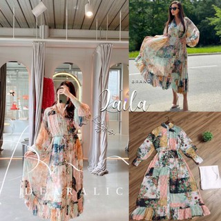 Laila brand:maxi dress มีเดรสสายเดี่ยวซับในแยกชิ้นให้น้า มาพร้อมสายผูกเอว