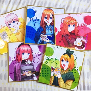 Shikishi anime ชิกิชิอนิเมะเจ้าสาวของผมเป็นแฝดห้า (5 toubun no hanayome) ขนาด 17.5 x 17.5 cm หนา 2 mm ขอบทอง (ชุดที่ 4)