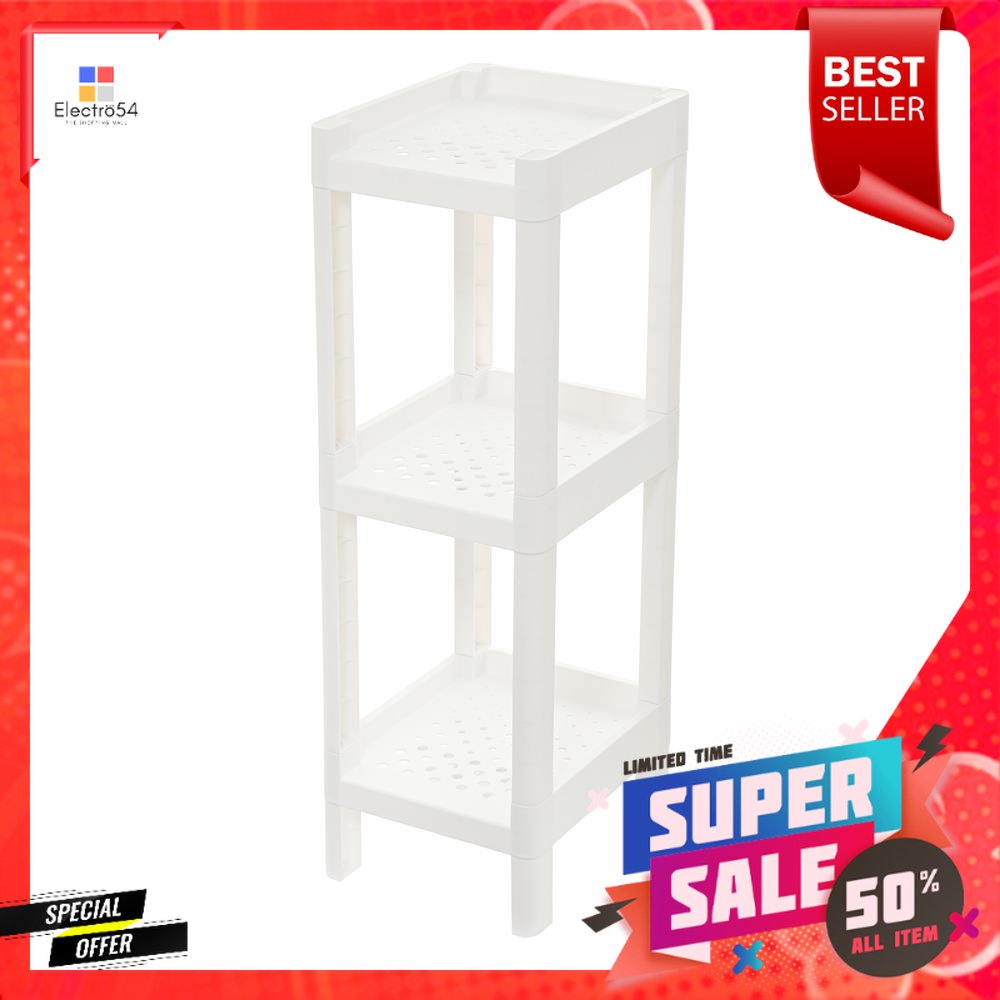 ชั้นวางของแคบ 3 ชั้น STACKO MONO 24x30x76 ซม. สีขาว3 TIER PLASTIC SHELVES STACKO MONO 24X30X76CM WHI