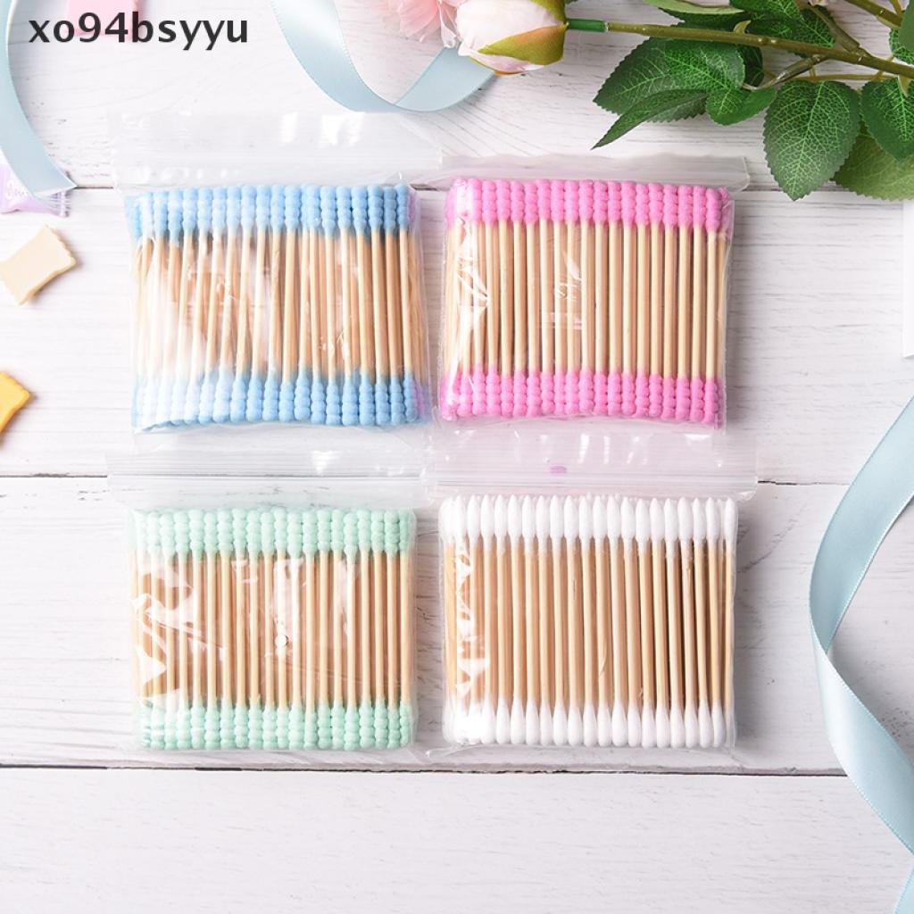 [xo94bsyyu] 100 ชิ้น/ล็อต/ถุงลูกอมสีสําลีสองหัวสําลีแท่งเครื่องมือแต่งหน้า