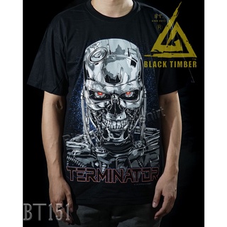 คอลูกเรือBT 151 Terminator เสื้อยืด สีดำ BT Black Timber T-Shirt ผ้าคอตตอน สกรีนลายแน่น เสื้อยืดแขนสั้น-4XL