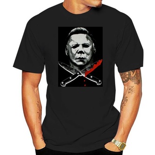 เสื้อยืดผู้ เสื้อยืดลําลอง ผ้าฝ้าย 100% แขนสั้น คอกลม พิมพ์ลาย Michael Myers Knives ฮาโลวีน คุณภาพสูง แฟชั่นสําหรับผู้ชา