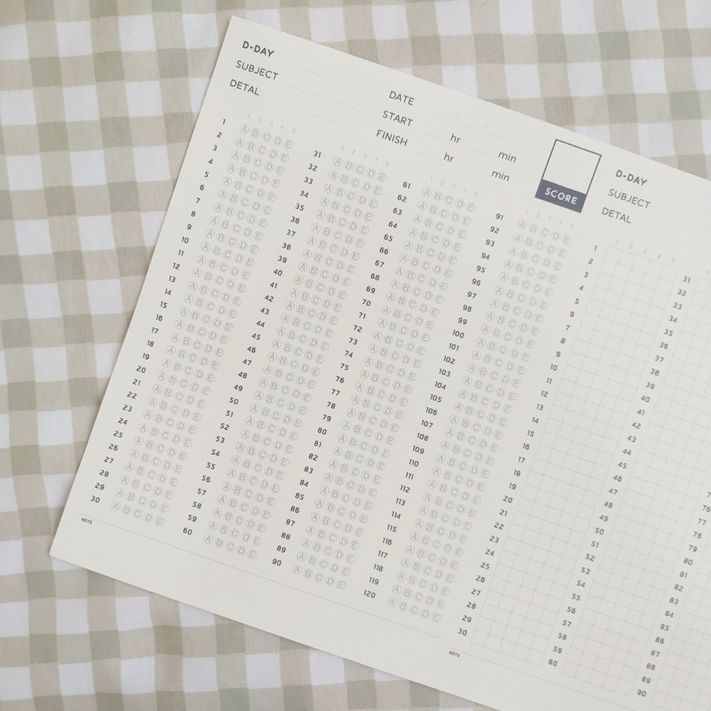 สมุดจำลองกระดาษคำตอบ ANSWER BOOK