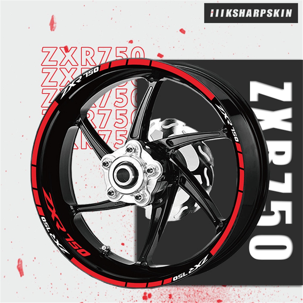 รถจักรยานยนต์สติกเกอร์ยางล้อสะท้อนแสงลายรูปลอกชุดกันน้ําสําหรับ KAWASAKI ZXR750 ZXR 750 ZXR-750