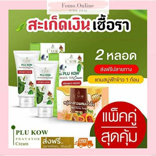 ส่งฟรี | ถูก | ของแท้ [ 2 หลอด แถมสบู่ 1ก้อน ] ครีมพลูคาว พญายอ แก้โรคผิวหนัง ผื่นคัน ภูมิแพ้ผิวหนัง สะเก็ดเงิน เชื้อรา