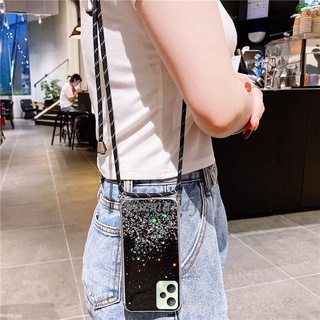 เคสโทรศัพท์ Handphone Case Realme C35 9Pro 9 Pro+ 9i 8i 2022 New Fashion Bling Glitter Transparent Casing TPU Softcase with Long Lanyard Shockproof Back Cover RealmeC35 เคส