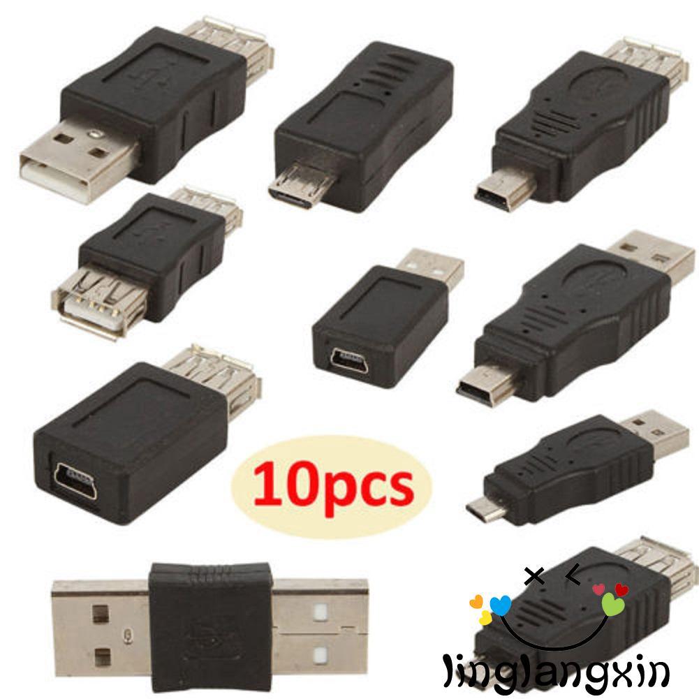 อะแดปเตอร์แปลง USB Male to Female Micro USB ขนาดเล็ก 10 ชิ้น