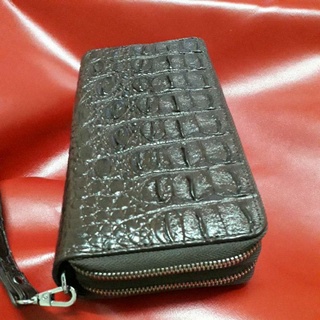 crocodile lady purse 2 zipwallet craft.กระเป๋าสตางค์หนังจระเข้แท้สตรี