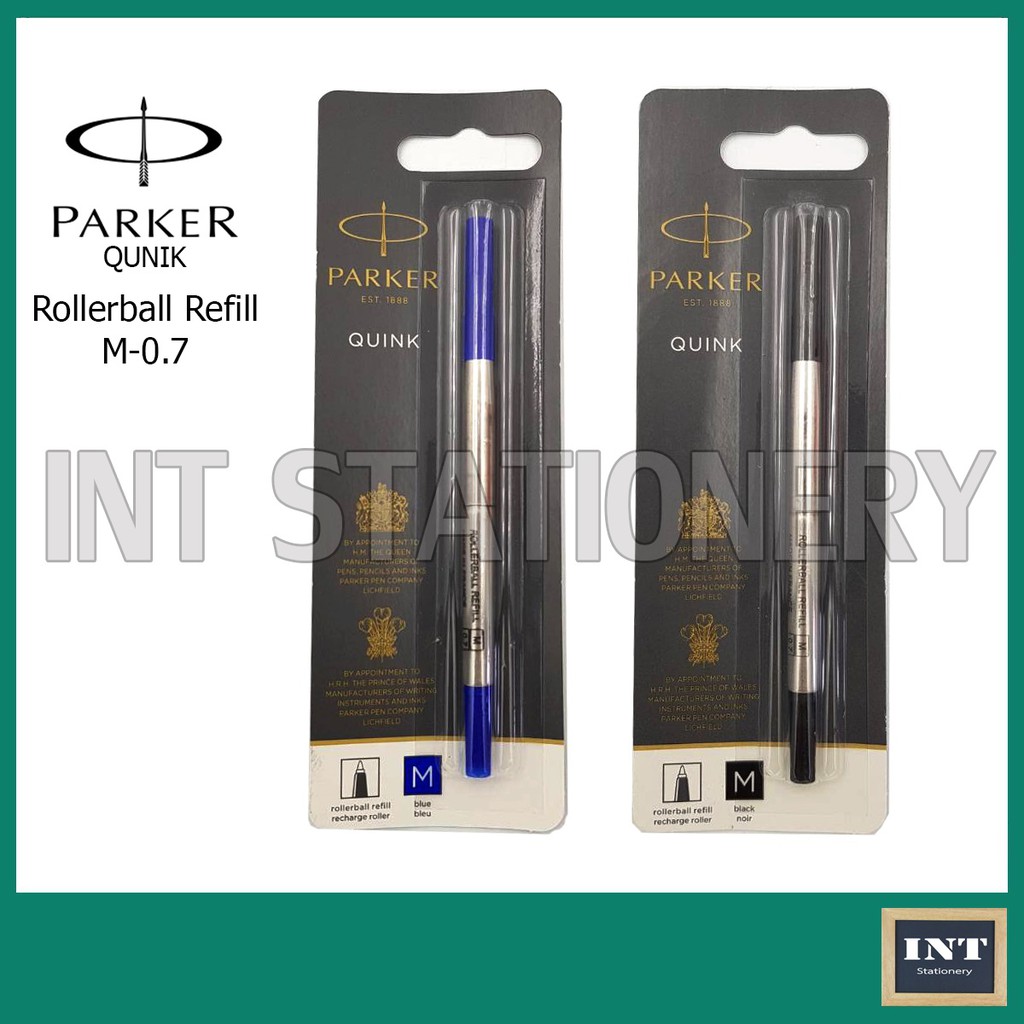ไส้ปากกา Parker หมึกซึม เจล ของแท้ Parker Rollerball Refill Quink (M) 0.7 มม. น้ำเงิน ดำ