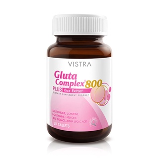 VISTRA Gluta Complex 800 plus Rice Extract วิสทร้า กลูตา คอมเพล็กซ์ 800 (30 เม็ด)