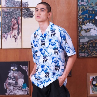 PEDZ X BAD BADTZ-MARU The Great Wave Hawii Shirt เสื้อเชิ๊ตฮาวายคลื่นยักษ์