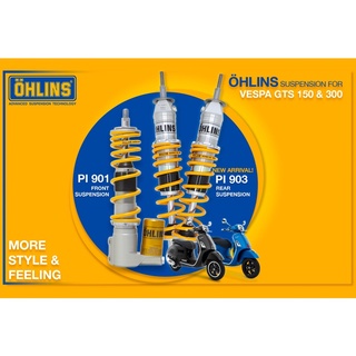 ชุดโช๊คหน้า/หลัง Ohlins For Vespa GTS150/300 รหัส PI901 PI903 FuriiShop