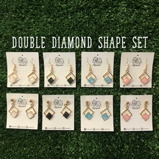 Earrings :: Double Diamond Shape Set