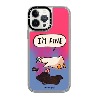 Casetify Im fine by ssebong 13 Pro Max  Liquid Case  สี: Neon Sand- Pink/blue [13PMสินค้าพร้อมส่ง]