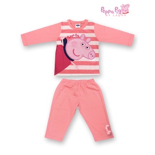 Laugh By.CHA-LOM : ES LA 090 PE+ES LA 091 PE ชุดนอน Set เสื้อ+กางเกง Peppa Pig