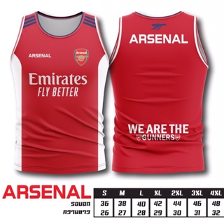 เสื้อบอลพิมพ์ลาย แขนกุด ยอดฮิต ลาย อาเซนอล สีแดง ลายใหม่ ARSENAL