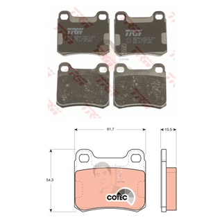 GDB911 ผ้าเบรค-หลัง(TRW) (เนื้อผ้า COTEC) BENZ E200,E220,E280,E300 (W124) /BENZ C180 (W202) ,C220, C280