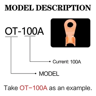ใหม่ ขั้วต่อสายไฟ ทองแดง OT Type 10 20 30 50 100A 10 ชิ้น