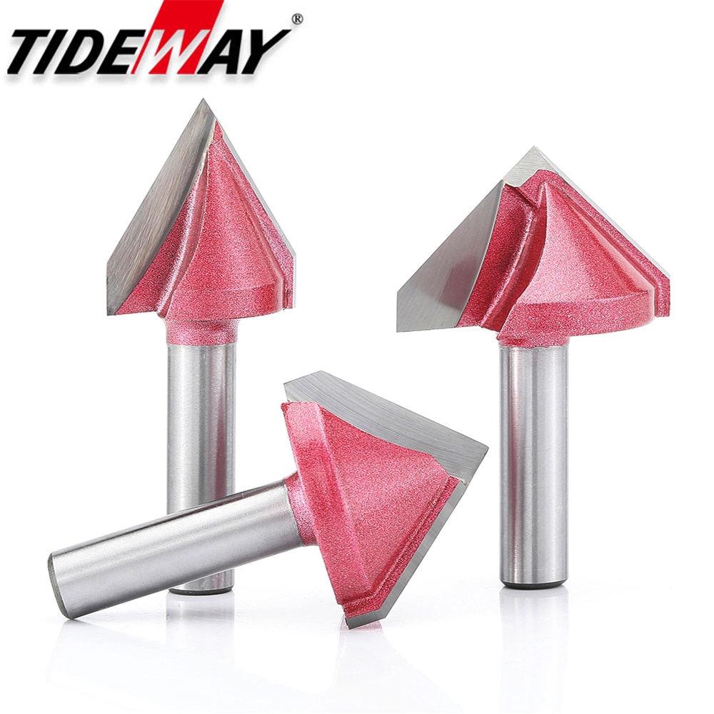 ดอกเร้าเตอร์ ทังสเตนคาร์ไบด์ CNC 6 มม. 60 90 120 องศา สําหรับงานไม้ มี 1 ชิ้น