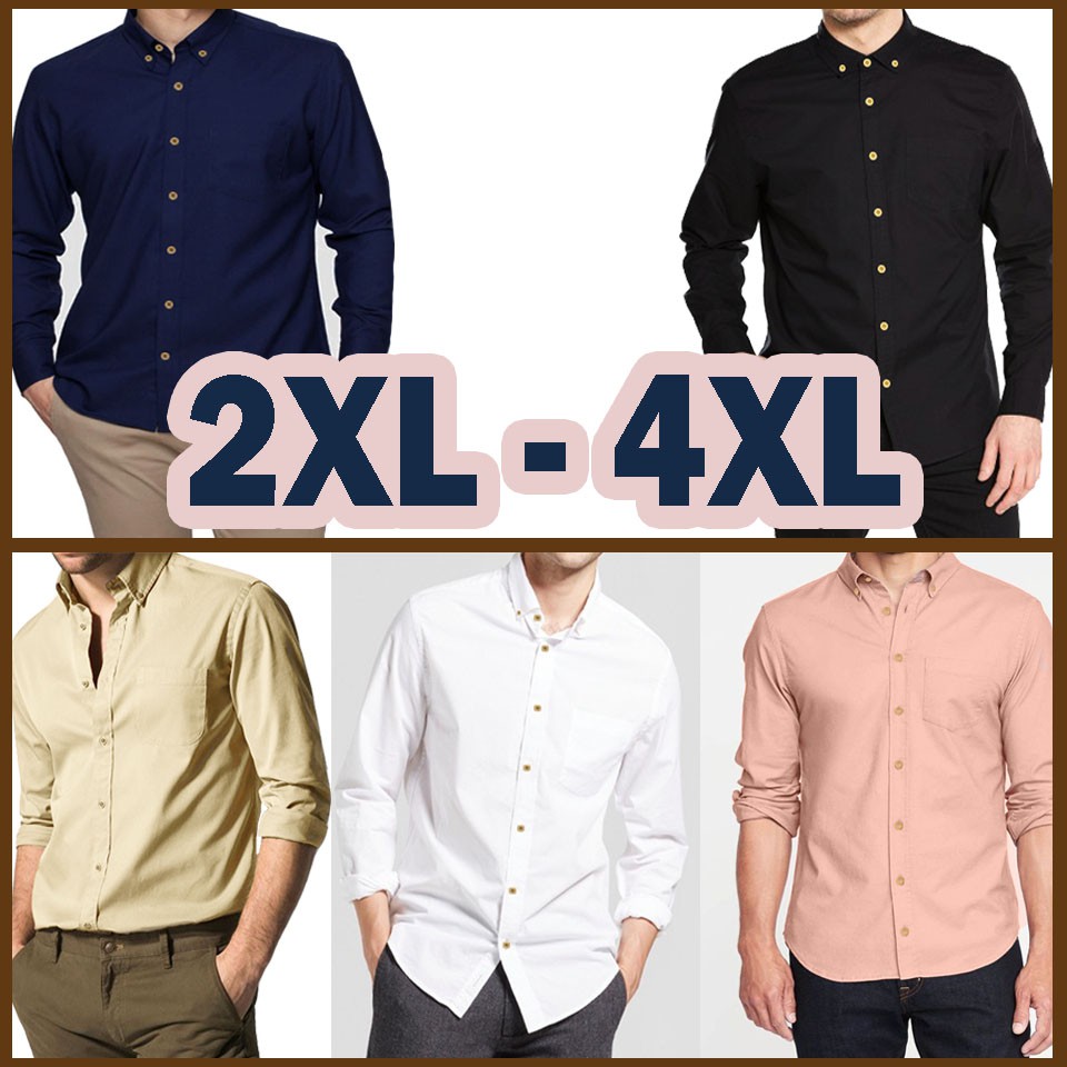 [เหลือ157฿ใส่โค้ดMAYINC30] เสื้อเชิ้ตคอปกแขนยาวผู้ชาย เกาหลีฝุดๆ ไซส์ใหญ่ 2X/3X/4X L'M men's style