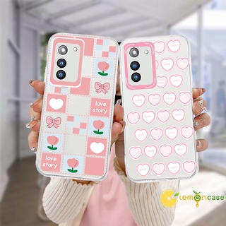 หัวใจสีชมพู ลายดอกไม้ เคส Samsung A03S   A50 A20S J7 Prime A32 A52 A13 A13LITE A23 A12 A03 A51 A02S A20 A50S    A30S A52S A30 M12 M01S  11 12 13  7 8 6 Plus เคสโทรศัพท์แบบใส