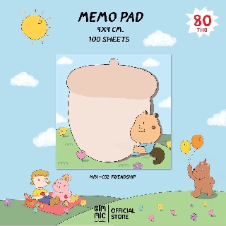 กระดาษโน๊ตเล็กMemo pad ลาย Friendship (Gimmic x bringhome.thebacon) 9x9cm. 100แผ่น