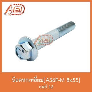 AS6F-M 8x55 น็อตหกเหลี่ยม เบอร์ 12 [ 1 ถุงมี 20 ตัว ]