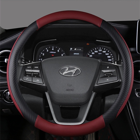 ฝาครอบพวงมาลัย Hyundai Elantra i10 i30 Tucson Ioniq Santa Fe Atos Kona Getz 38 ซม.M ขนาด PU หนังพวงม