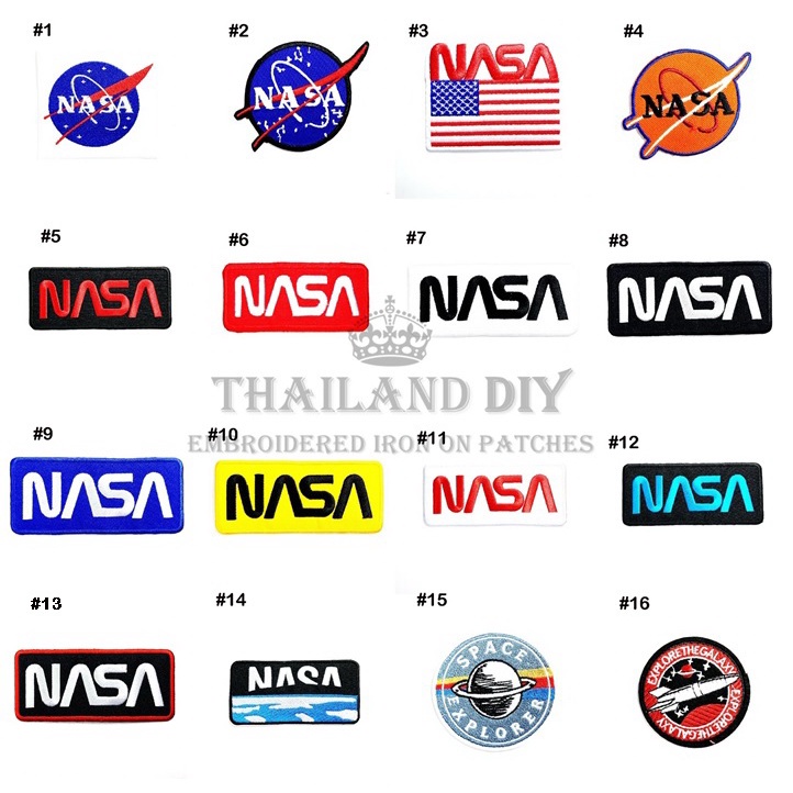 🚀 ตัวรีดติดเสื้อ 🚀 ตัวรีดนักบินอวกาศ สัญลักษณ์ ชุดนักบิน อวกาศ NASA  Astronaut Patch งานปัก WOP DIY 