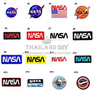 🚀 ตัวรีดติดเสื้อ 🚀 ตัวรีดนักบินอวกาศ สัญลักษณ์ ชุดนักบิน อวกาศ NASA  Astronaut Patch งานปัก WOP DIY ตัวรีด อาร์มติดเสื้อ