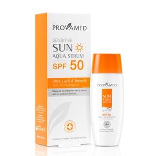 Provamed Sensitive Sun Aqua Serum SPF 50 โปรวาเมด เซรั่ม กันแดด สูตรน้ำ ขนาด 40 ml 1 หลอด 04404