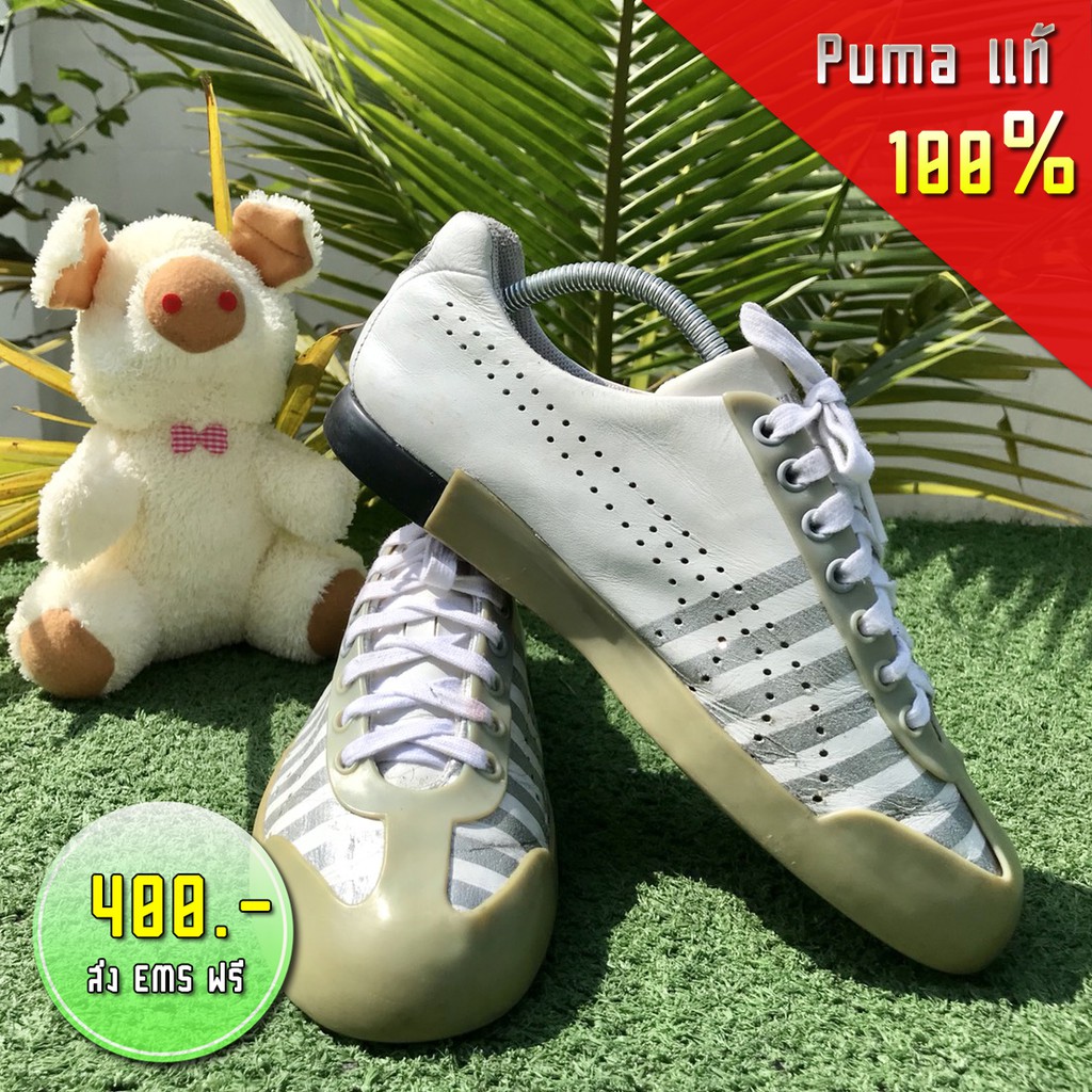 (ของแท้/พร้อมส่ง)รองเท้าผ้าใบพูม่า Puma shoes/มือสอง สภาพ 85% พื้นไม่มีหลุด  ดอกยังแน่น/เบอร์ 41