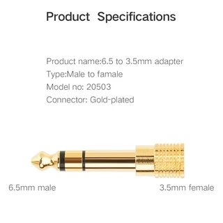 Gold Plated 6.35mm Male to 3.5mm Female Audio Adapter Caravan Crew หัวแปลงแจ็คหูฟัง เป็นไมค์โครโฟนใหญ่ Jack Converter