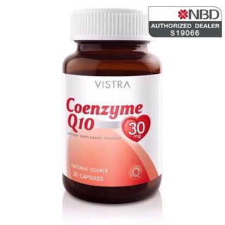 Vistra Coenzyme Q10 30 เม็ด วิสทร้า โคเอ็นไซต์ คิว10