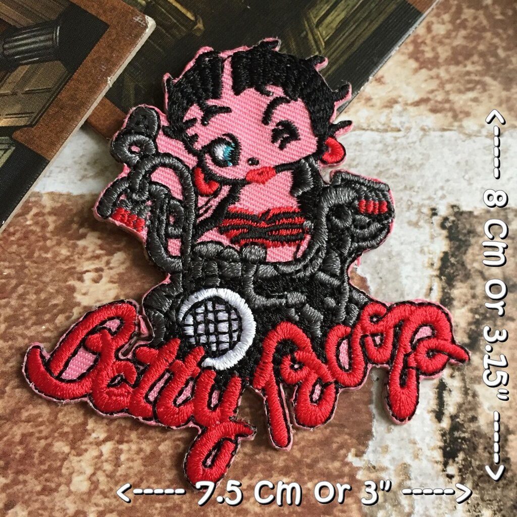 Betty Boop การ์ตูน ตัวรีดติดเสื้อ อาร์มรีด อาร์มปัก ตกแต่งเสื้อผ้า หมวก กระเป๋า แจ๊คเก็ตยีนส์ Movie Embroidered Iron ...