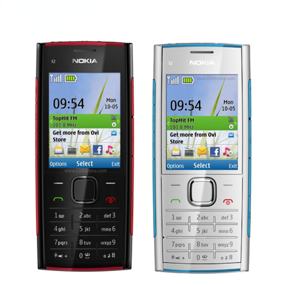 X2 Original Nokia X2-00 GSM 2.2Inches 5MP Bluetooth FM JAVA ปลดล็อคโทรศัพท์มือถือ