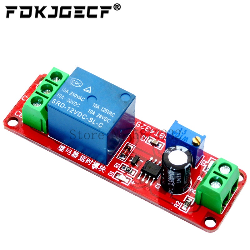 DC 12V จับเวลา Delay รีเลย์ Shield โมดูล NE555 จับเวลาสวิทช์ปรับโมดูล 0 ถึง 10 วินาที 0 ~ 10S รถ Osc