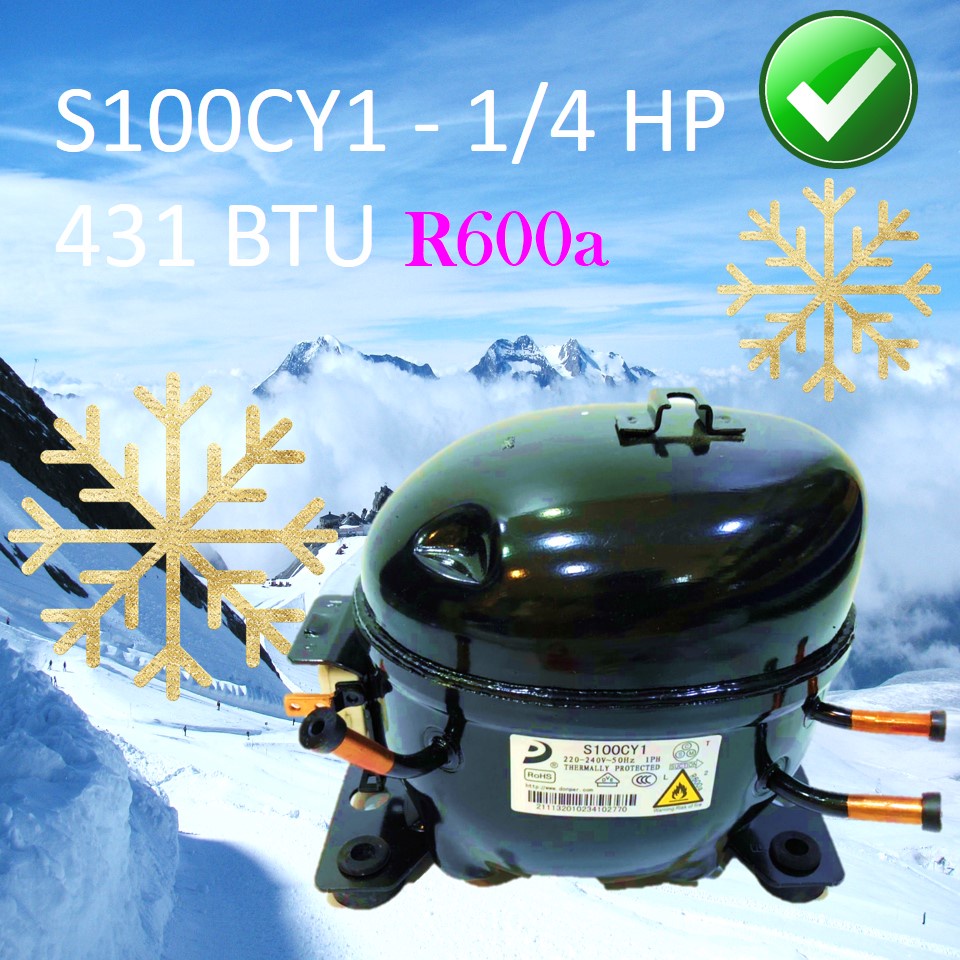 1 ลูก คอมเพรสเซอร์ ตู้เย็น อะไหล่ตู้เย็น น้ำยา R600a หลายรุ่น 14 15 16 ...