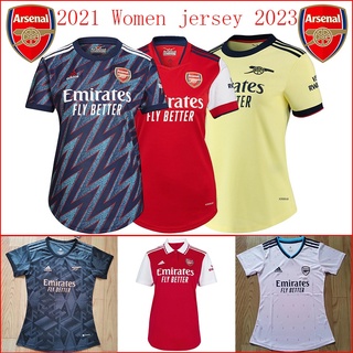 เสื้อกีฬาแขนสั้น ลายทีมชาติฟุตบอลชั้นนํา arsenal Home &amp; Away คุณภาพสูง สําหรับผู้หญิง 2021-2022-2023