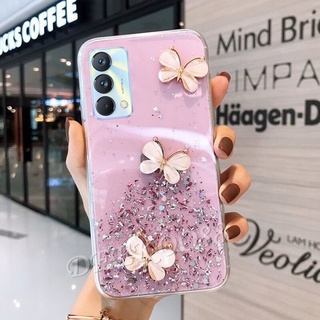 เคส realme GT Master Edition / realme GT Case Crystal Butterfly Decorated Glitter Gel Shiny Sequins Clear Soft Cover เคสโทรศัพท์ RealmeGT ME Casing